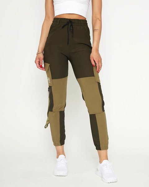 Pantalon cargo pour femme, vert foncé - Vêtements