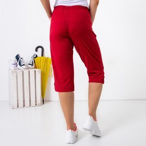 Pantalon court femme rouge avec poches - Vêtements