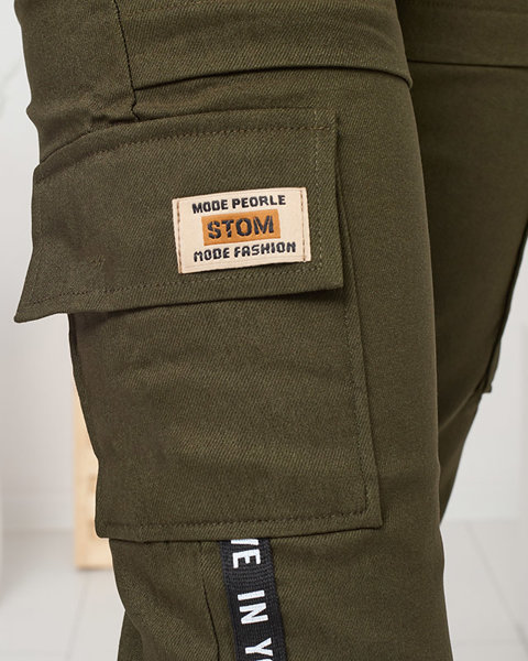 Pantalon de combat isolé vert pour femmes avec lettrage - Vêtements