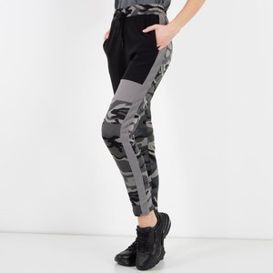 Pantalon de jogging camouflage femme avec empiècements gris - Vêtements