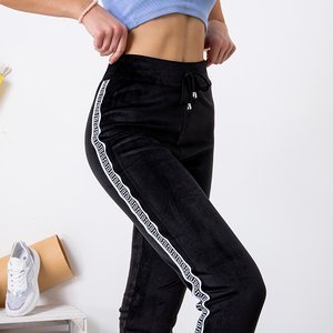 Pantalon de jogging femme noir à rayures - Vêtements