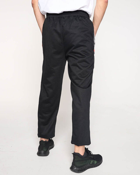 Pantalon de survêtement homme noir avec inscriptions - Vêtements