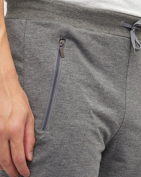 Pantalon de survêtement pour hommes gris avec inscription - Vêtements