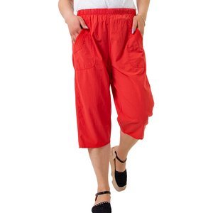 Pantalon droit femme longueur 3/4 corail GRANDE TAILLE - Vêtements