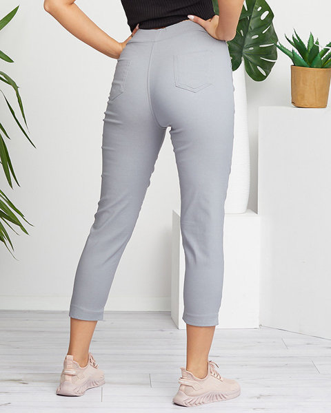 Pantalon femme tissu simple gris - Vêtements