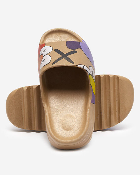 Pantoufles Elmino dorées pour femmes - Chaussures