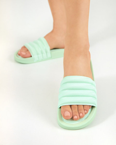 Pantoufles rayées vertes pour femmes Lenira - Footwear