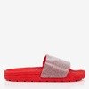 Pantoufles rouges pour femmes avec zircone cubique Blink Blink - Footwear