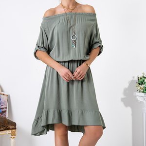 Robe espagnole asymétrique vert foncé pour femme - Vêtements