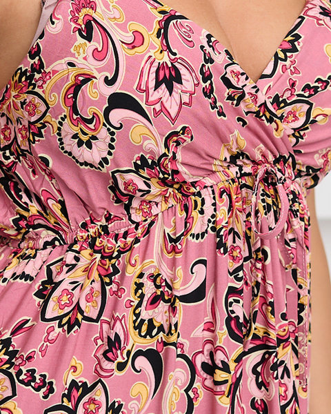 Robe fleurie aérée rose foncé pour femme - Vêtements