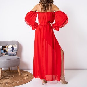 Robe longue rouge pour femme - Vêtements
