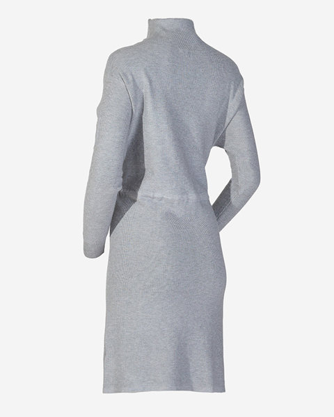 Robe pull femme grise à col roulé - Vêtements