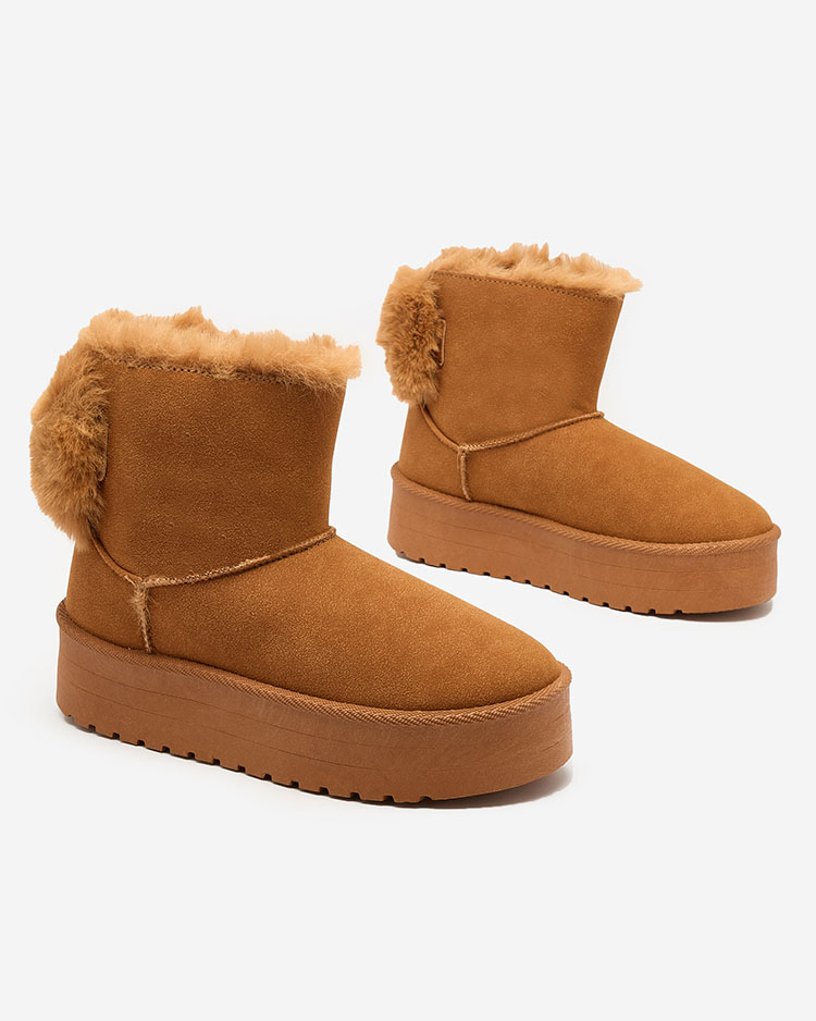 Royalfashion Boots a'la bottes de neige pour femme en couleur camel Goroggo