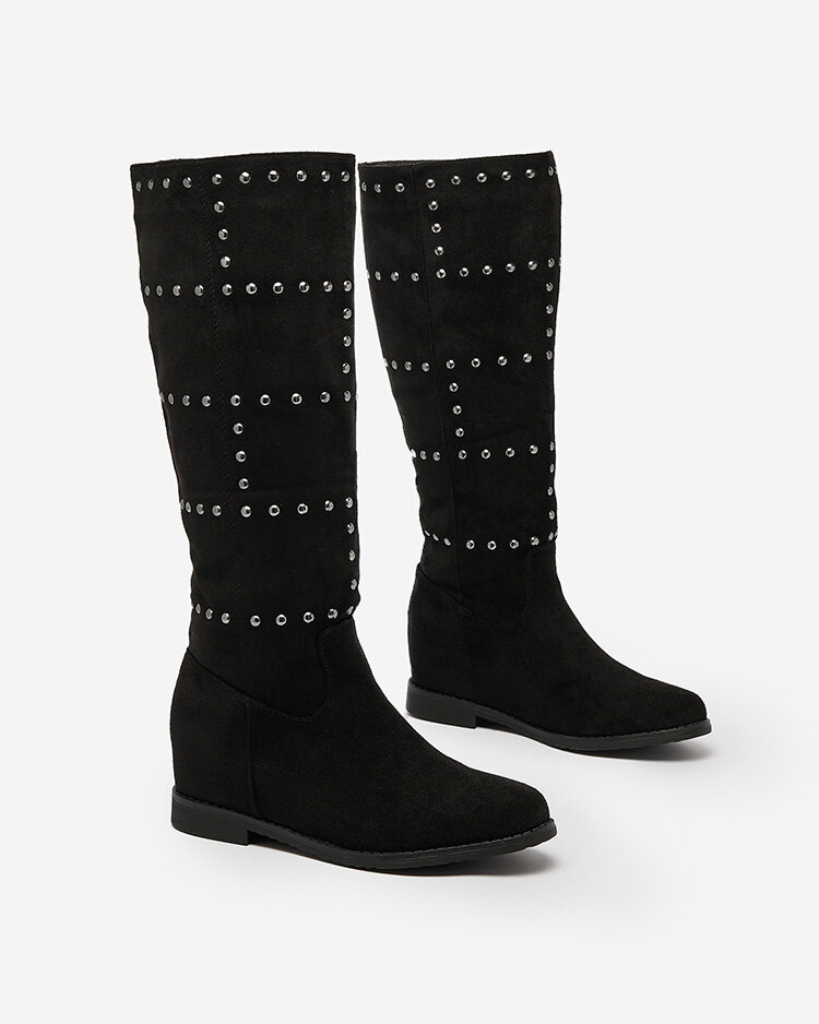 Royalfashion Bottes à talon caché pour femme en noir Airad