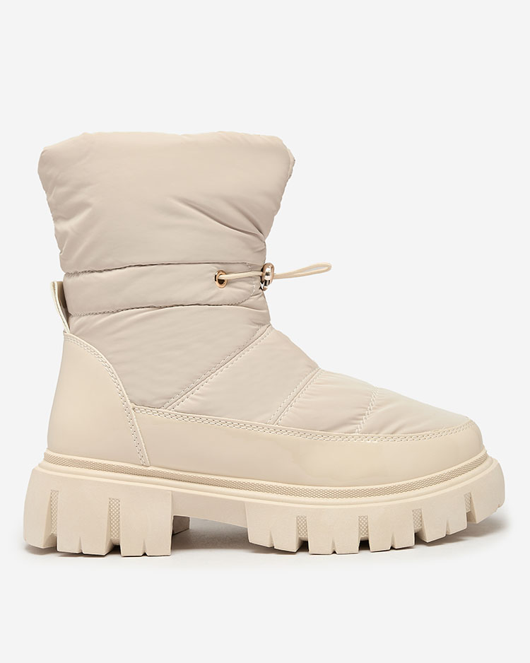 Royalfashion Bottes de neige pour femme à enfiler de couleur crème Sadella