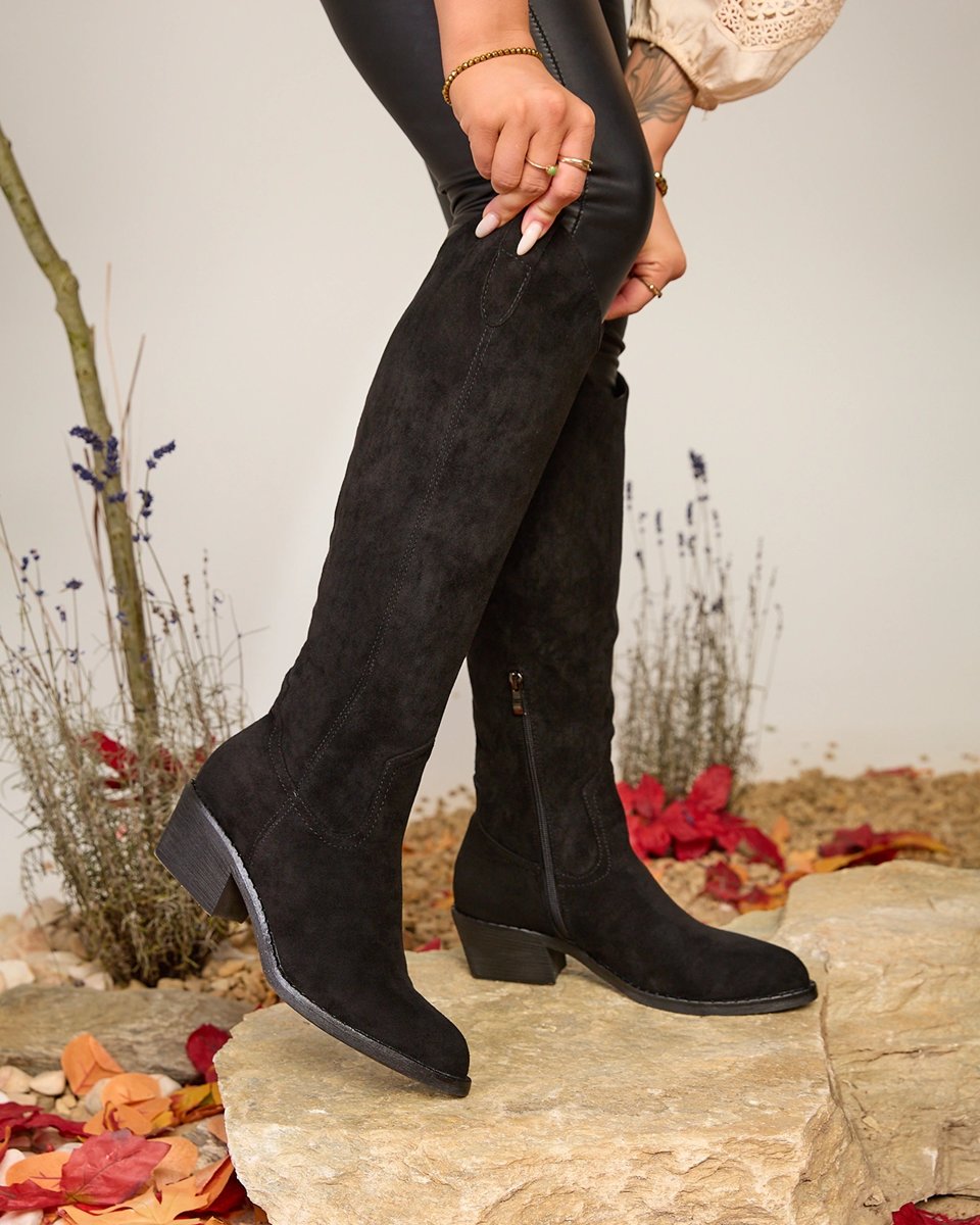 Royalfashion Bottes isolées noires pour femmes Comfy Elegance