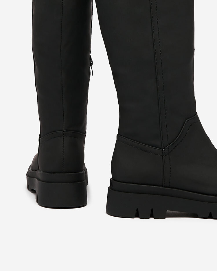 Royalfashion Bottes montantes pour femme en noir Denesis