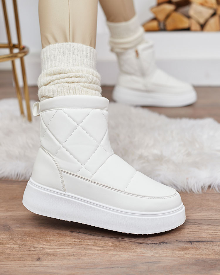 Royalfashion Bottes pour femmes blanches Bottes de neige a'la Kacecica