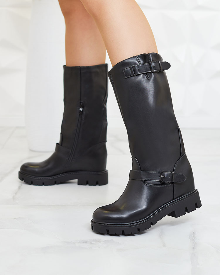 Royalfashion Bottes pour femmes noires avec ancre cachée Losaldo