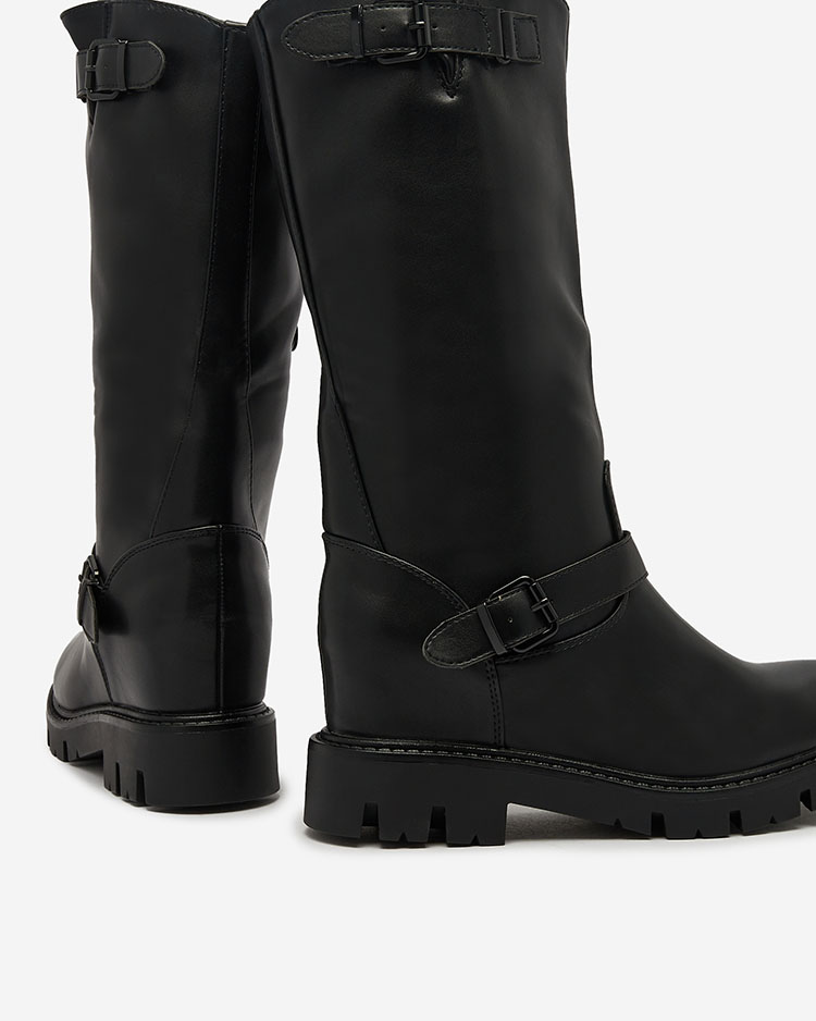 Royalfashion Bottes pour femmes noires avec ancre cachée Losaldo