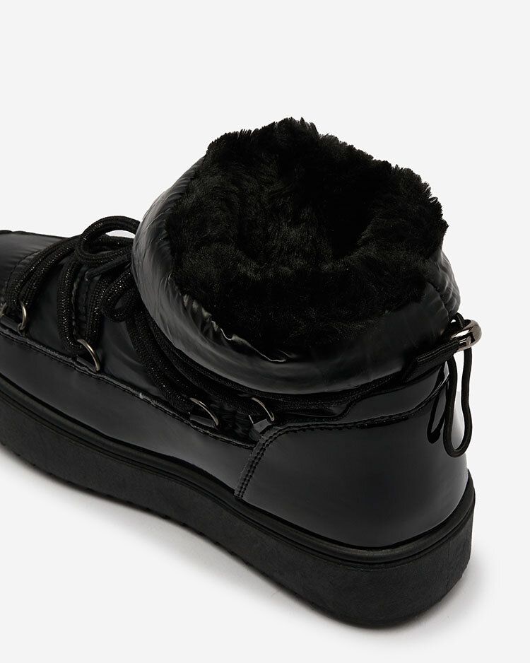 Royalfashion Chaussures à enfiler pour enfants a'la snow boots en noir Asifa