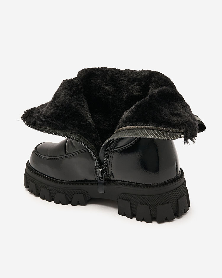 Royalfashion Chaussures pour enfants a'la bottes de neige en noir Sorroda