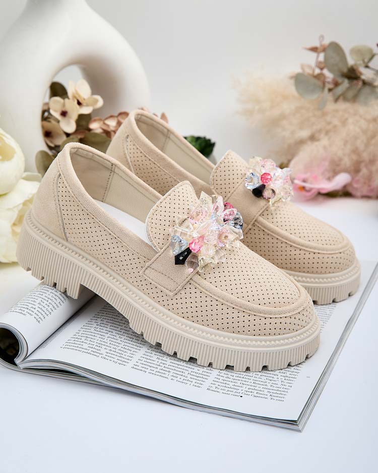 Royalfashion Mocassins femme avec perles colorées Karonia