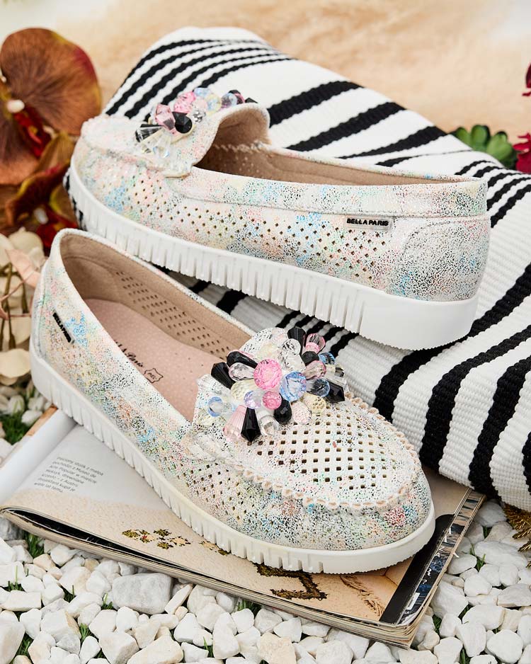 Royalfashion Mocassins perlés ajourés pour femme Nasfali