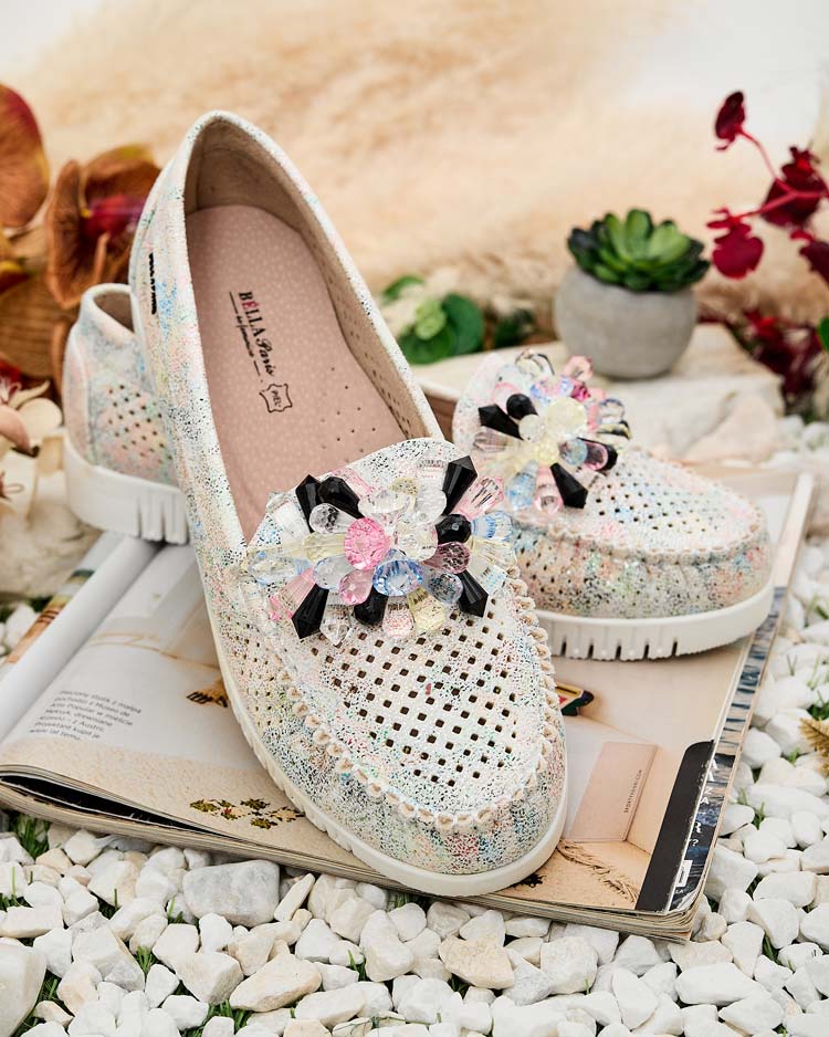 Royalfashion Mocassins perlés ajourés pour femme Nasfali