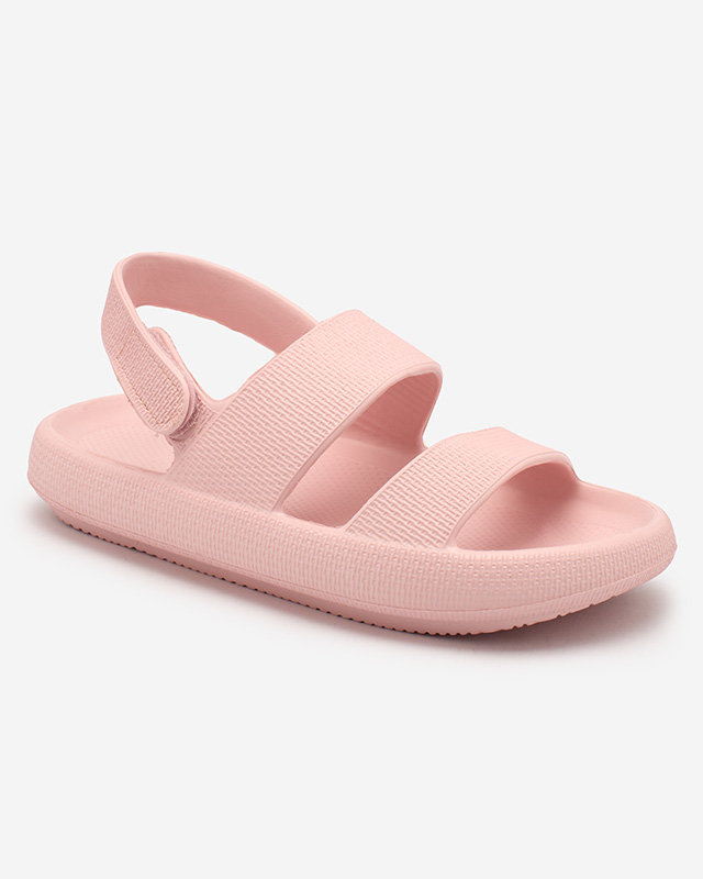 Royalfashion Sandales à scratch en caoutchouc rose vif pour enfants Flexi Steps