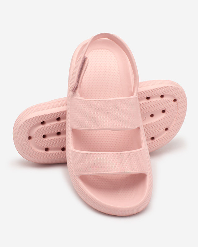 Royalfashion Sandales à scratch en caoutchouc rose vif pour enfants Flexi Steps