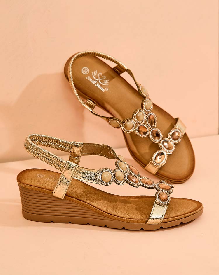 Royalfashion Sandales pour femmes avec zircon Obrina