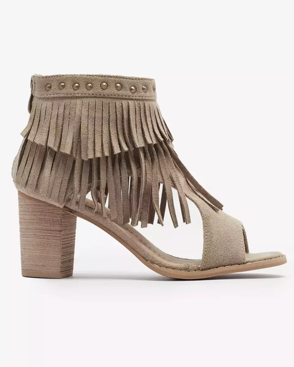 Sandales à glands pour femmes marron clair Dovsi- Footwear