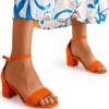 Sandales à talons bas orange Sandena - Chaussures 1
