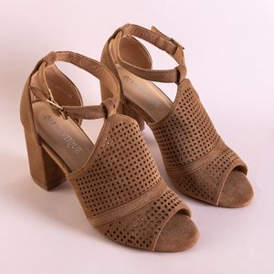 Sandales ajourées femme sur poteau en camel Folawia - Footwear