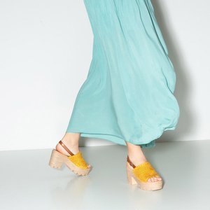 Sandales ajourées jaunes pour femmes sur le poteau Noria - Footwear