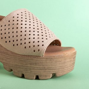 Sandales ajourées pour femmes beiges sur le poteau Noria - Footwear