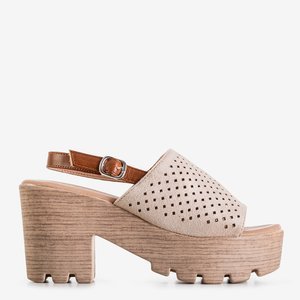 Sandales ajourées pour femmes beiges sur le poteau Noria - Footwear