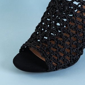 Sandales ajourées pour femmes noires sur le poteau Bettina - Footwear