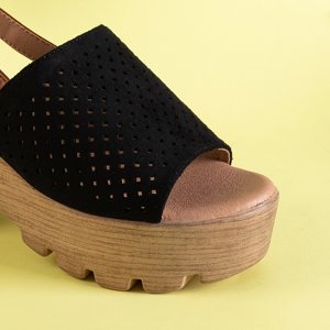 Sandales ajourées pour femmes noires sur le poteau Noria - Footwear
