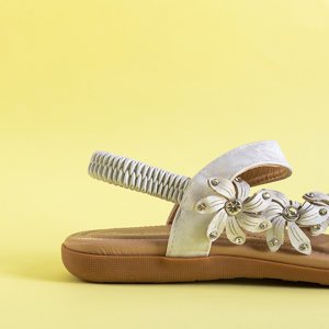 Sandales argentées pour femmes à fleurs Aflori - Footwear