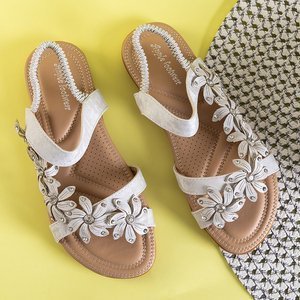 Sandales argentées pour femmes à fleurs Aflori - Footwear