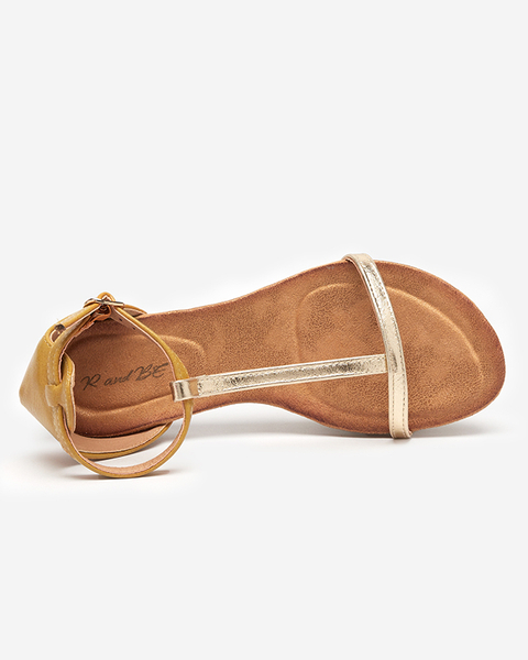 Sandales beiges pour femmes avec empiècement en éco-daim Selione - Shoes