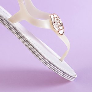 Sandales blanches pour femmes a'la avec fleur de Porto - Chaussures