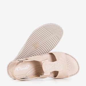 Sandales compensées beiges femme Fregato - Chaussures