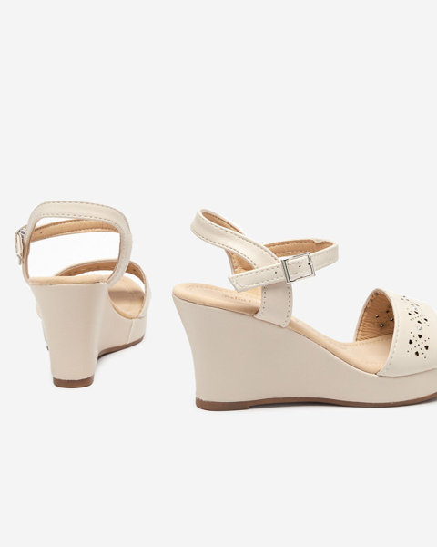 Sandales compensées beiges pour femmes Bellomia - Chaussures