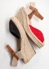 Sandales compensées noires pour femmes a'la espadrilles Oslape - Footwear