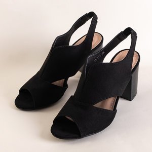 Sandales éco-suède noires pour femmes sur le poteau Luvenia - Footwear