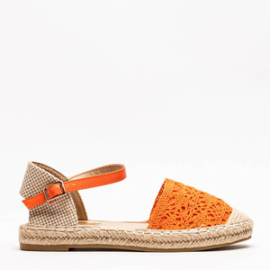 Sandales espadrilles orange avec dessus ajouré Asia - Footwear