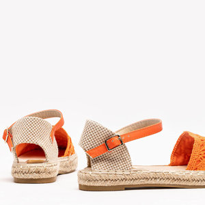 Sandales espadrilles orange avec dessus ajouré Asia - Footwear